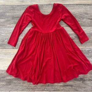 Little Sleepies 2T Red Long Sleeve Ribbed Twirl Dress ♥️